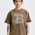 2019 Tee 'Washed Brown' in braun mit weißem Aufdruck