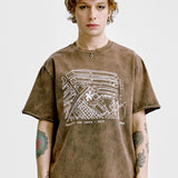 2019 Tee 'Washed Brown' in braun mit weißem Aufdruck
