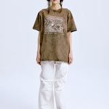 2019 Tee 'Washed Brown' in braun mit weißem Aufdruck