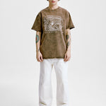 2019 Tee 'Washed Brown' in braun mit weißem Aufdruck