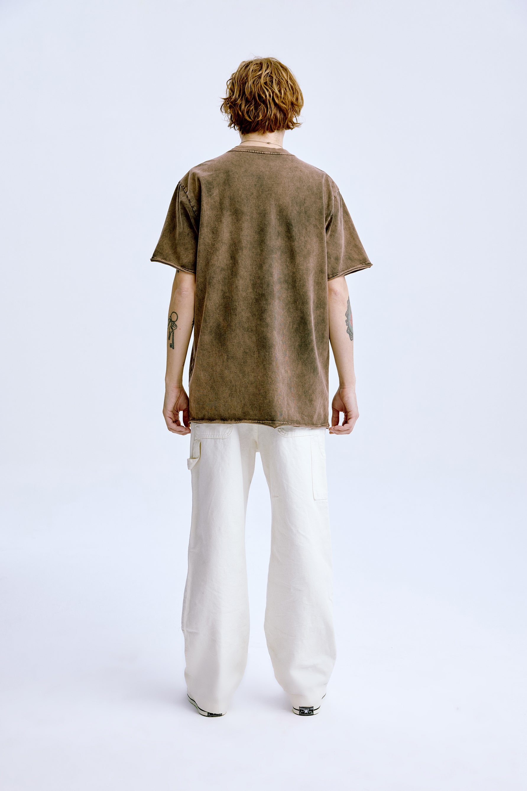 2019 Tee 'Washed Brown' in braun mit weißem Aufdruck