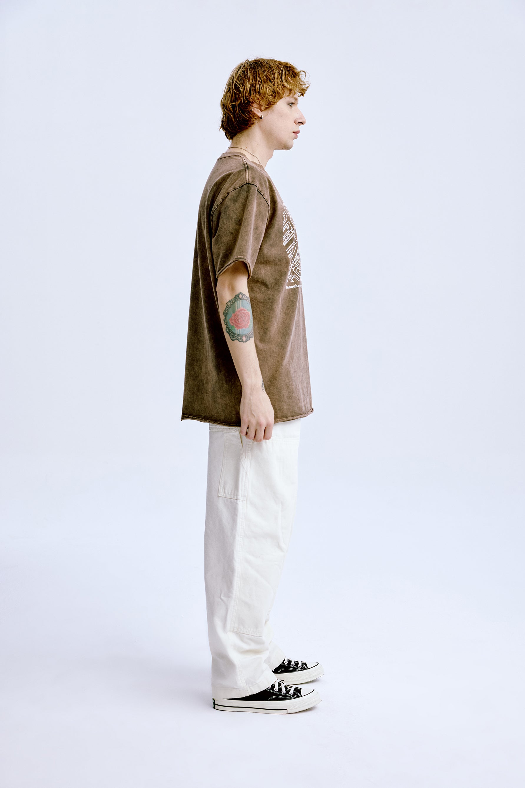 2019 Tee 'Washed Brown' in braun mit weißem Aufdruck