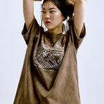 2019 Tee 'Washed Brown' in braun mit weißem Aufdruck