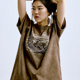 2019 Tee 'Washed Brown' in braun mit weißem Aufdruck