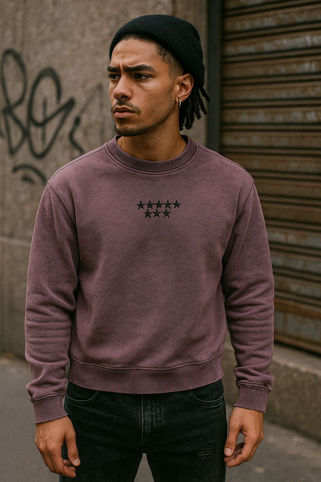 Lila Sterne Sweatshirt 