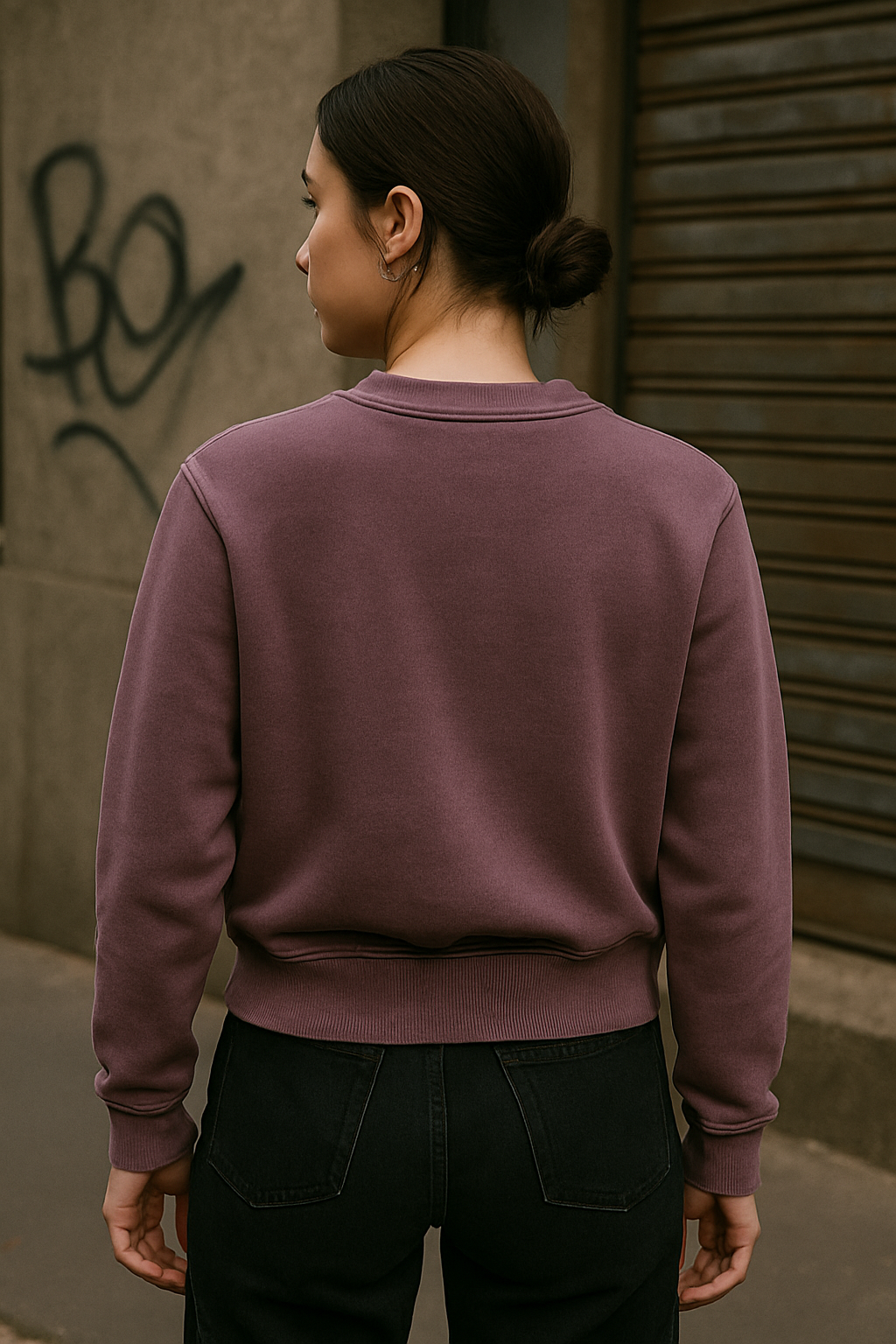 Distorted Stars Sweatshirt in Pink und von hinten