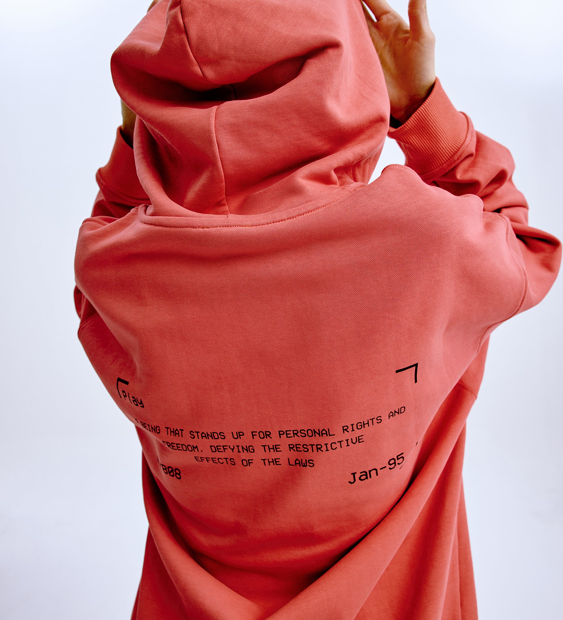 Spiked Zip Hoodie 'Tile Red' mit Aufdruck 