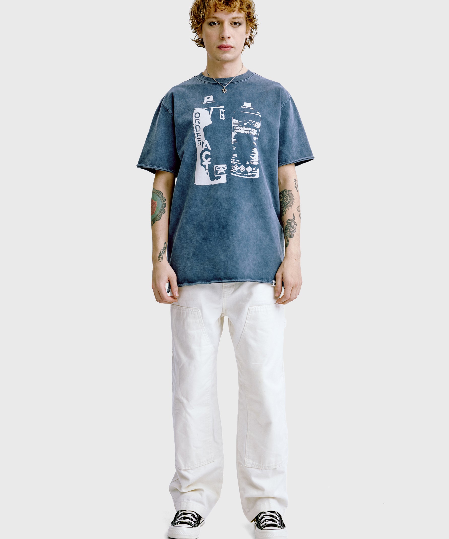 Spray Can Tee 'Washed Navyblau'