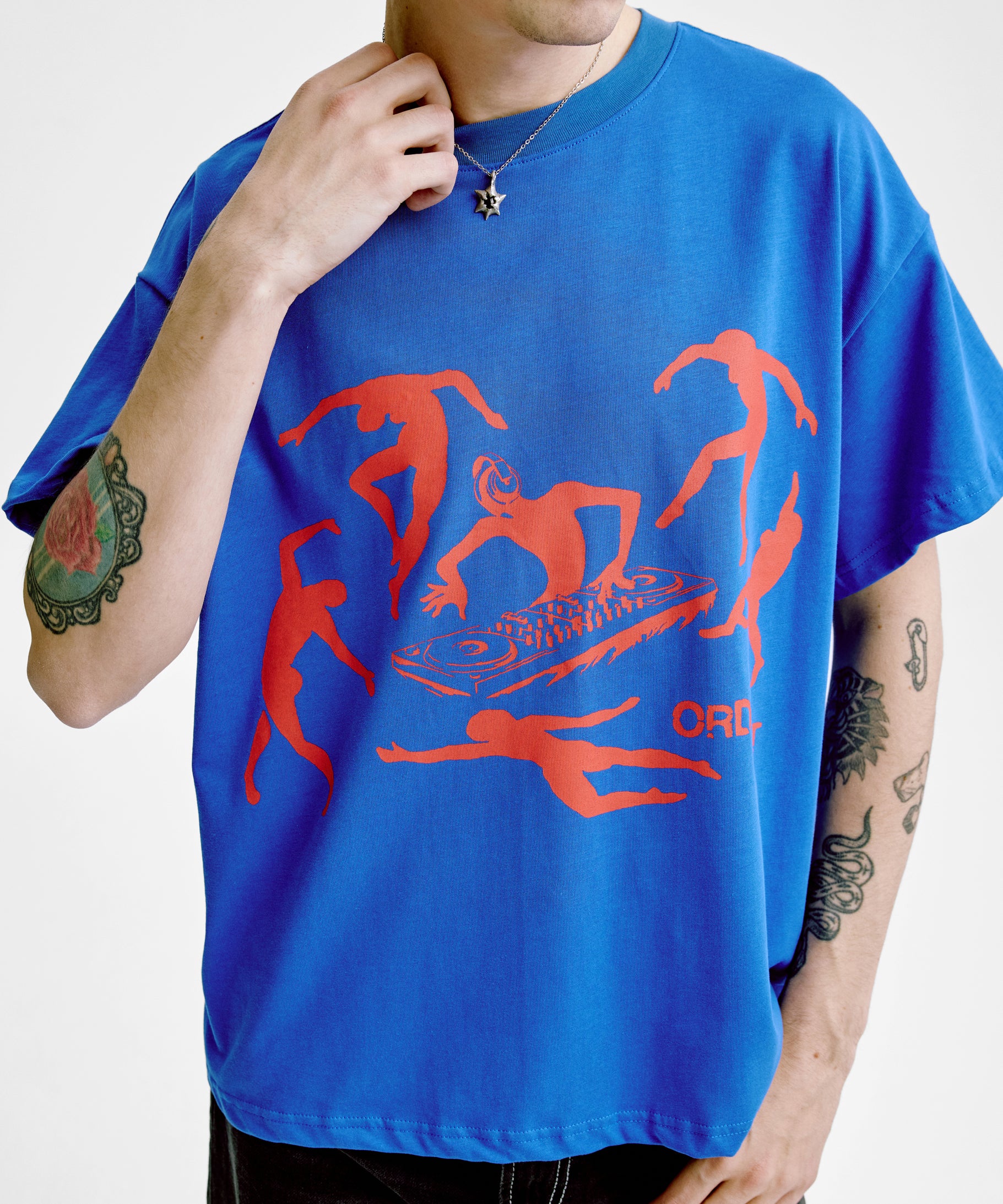 Swirl T-shirt 'Sax' von vorne (closeup)